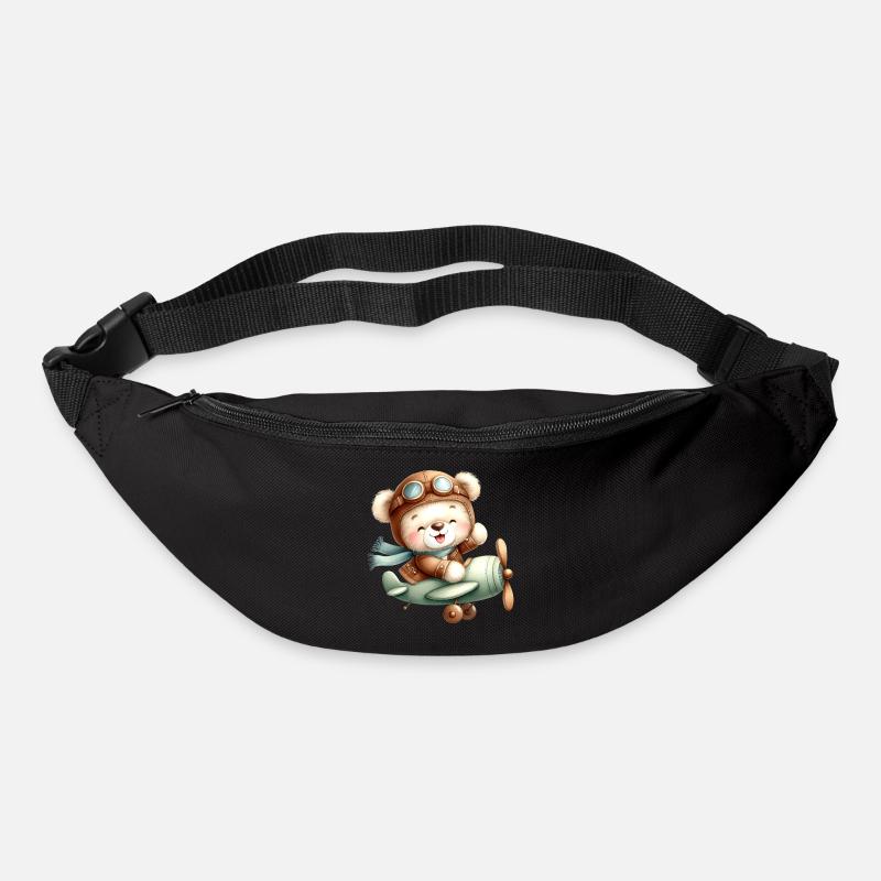 Flieger-Teddy - Gürteltasche - Schwarz