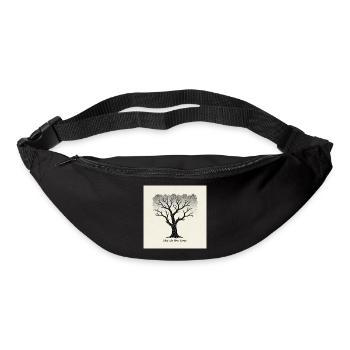 Stadtbaum Linolschnitt "Sketch the Grey" - Gürteltasche - Schwarz - Vorne