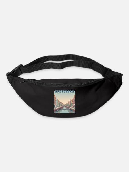 Amsterdam Canals at Sunset - Bum bag - black