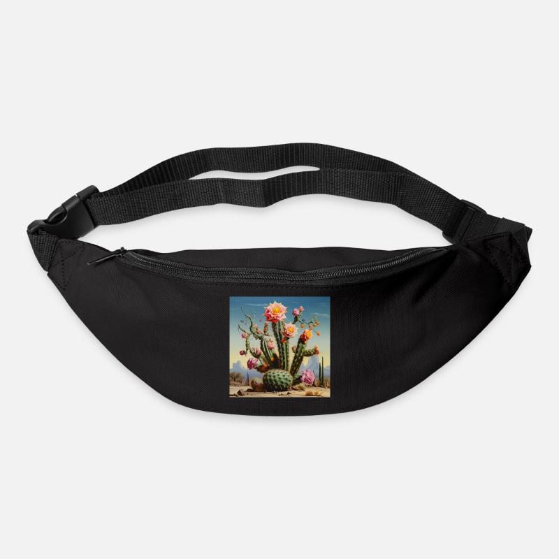 Desert cactus with rose blossom - Bum bag - black