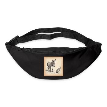 Donkey and Feather Sepia Sketch - Bum bag - black - Front