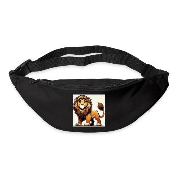 Warmer Cartoon-Löwe - Gürteltasche - Schwarz - Vorne