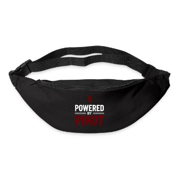 Powered by Pinot Wine Energy Saying - Bum bag - black - Front