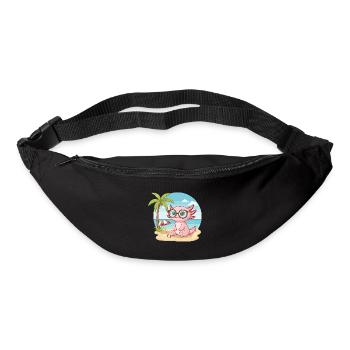 Mignon Axolotl avec des lunettes vacances d’été sur la plage - Sac banane - noir - Devant
