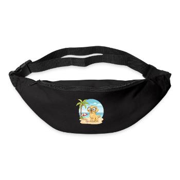 Vacances d’été sur la plage avec des lunettes - Sac banane - noir - Devant