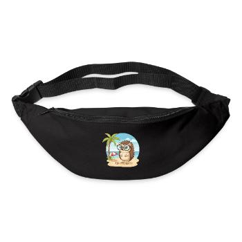 Cute Hedgehog with Glasses Beach Summer Vacation - Bum bag - black - Front