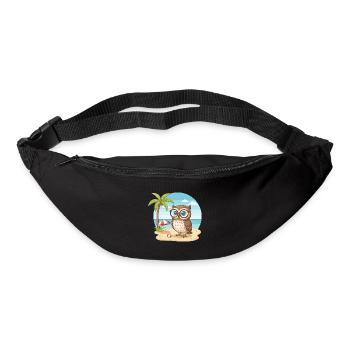 Cute Owl with Glasses Beach Summer Vacation - Bum bag - black - Front