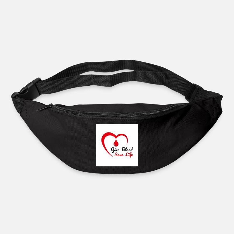 Herz-Emblem zur Blutspende - Gürteltasche - Schwarz