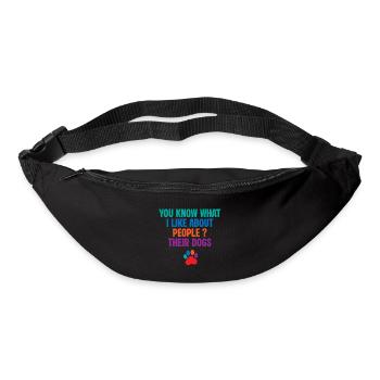 Weißt du, was ich an den Menschen, ihren Hunden, mag. - Gürteltasche - Schwarz - Vorne