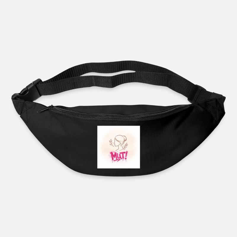 Courage! Graffiti Woman Silhouette - Bum bag - black