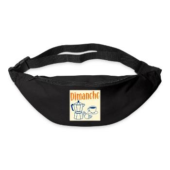 Dimanche Café Croissant - Sac banane - noir - Devant