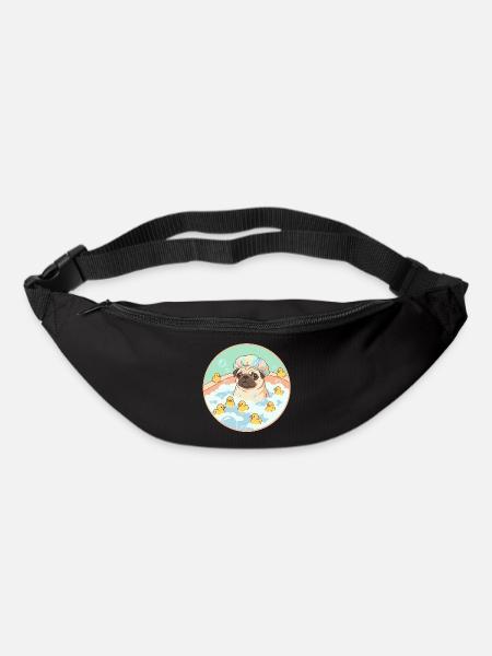 Pugs having fun in the bath - Bum bag - black