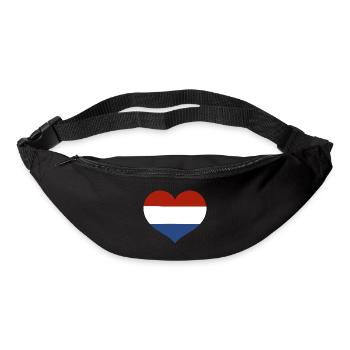 Cœur du drapeau des Pays-Bas - Sac banane - noir - Devant