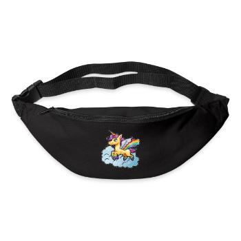 Rainbow Unicorn on Cloud - Bum bag - black - Front