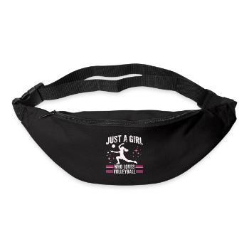 Citation d’une fille adore le volley-ball - Sac banane - noir - Devant
