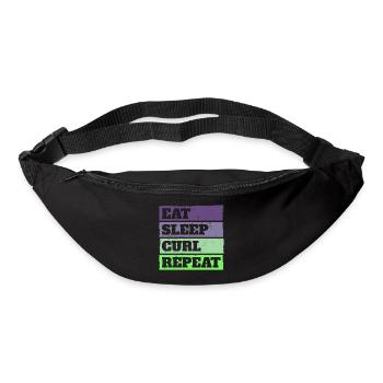 Eat Sleep Curl Repeat Retro Vintage Sport Look - Bum bag - black - Front
