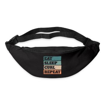 Eat Sleep Curl Repeat Rétro Vintage Sport Look - Sac banane - noir - Devant