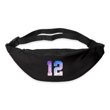numéro 12 – Cadeau anniversaire 12 ans - Sac banane - noir - Devant