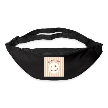Smile on stripe pattern - Bum bag - black - Front