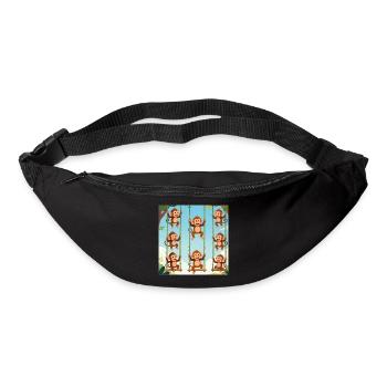 Swinging monkeys in the jungle - Bum bag - black - Front