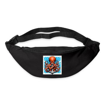 Un Poulpe embrasse une Ancre - Sac banane - noir - Devant