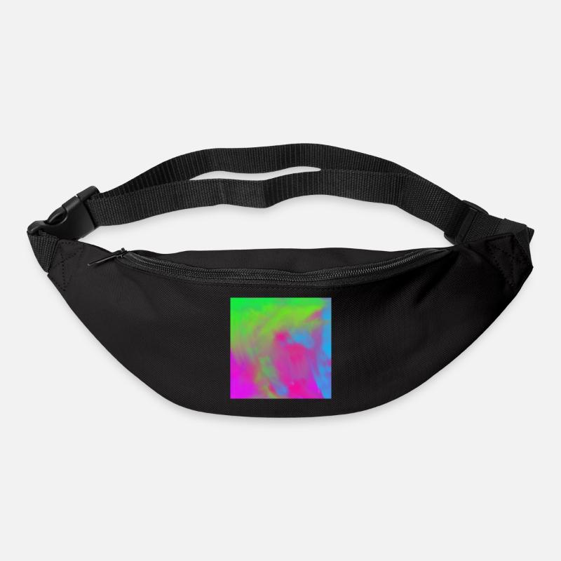 Lebendiger Neon-Tie-dye-Farbverlauf Burst - Gürteltasche - Schwarz