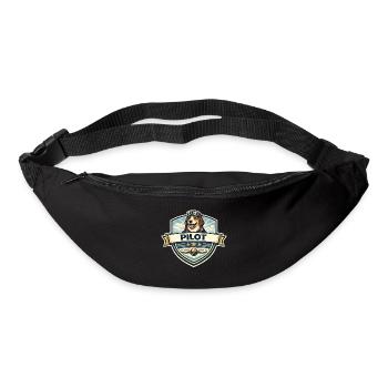 Hundepilot Abzeichen Cartoon - Gürteltasche - Schwarz - Vorne