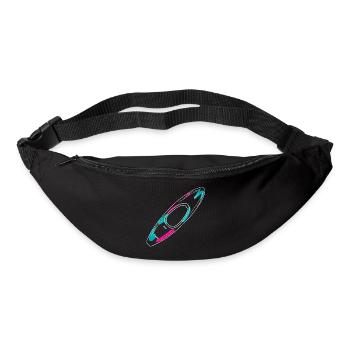 Outlines eines Wildwasserkajaks in Neon-Style - Gürteltasche - Schwarz - Vorne
