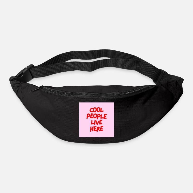 Minimalist COOL PEOPLE LIVE HERE Graphic Tee Desgn - Sac banane - noir