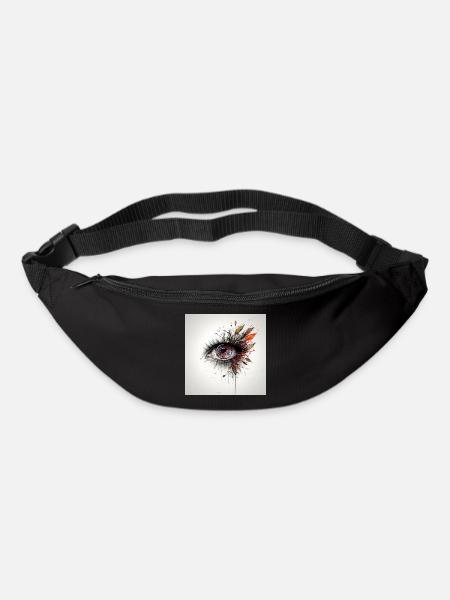 Colored eye art with leaves - Bum bag - black