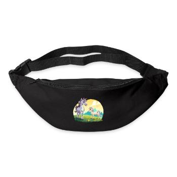 Les licornes au Sonnenfeld - Sac banane - noir - Devant