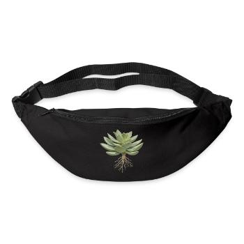 Sukkulente mit Wurzeln Pflanzenmotiv  - Gürteltasche - Schwarz - Vorne