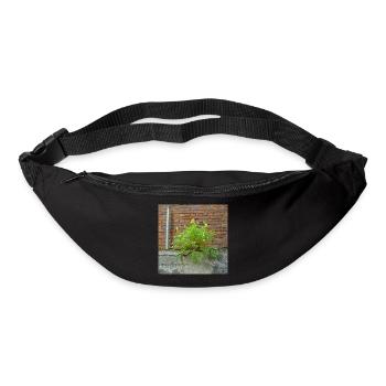 Mauerblümchen am Mauerwerk - Gürteltasche - Schwarz - Vorne