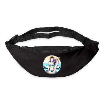 Surf-Diva bei Sonnenuntergang - Gürteltasche - Schwarz - Vorne
