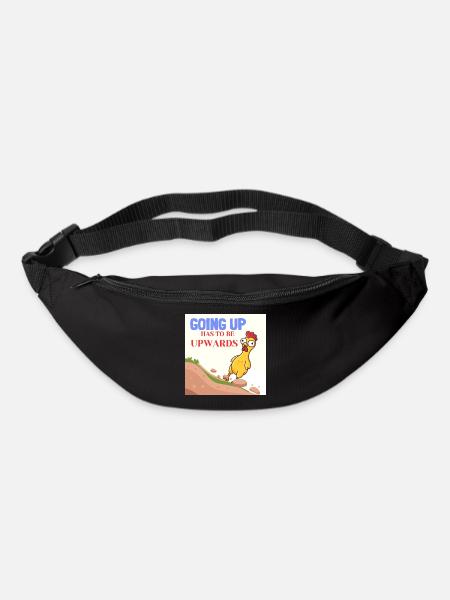 Lustiges Huhn steigt auf, motivierender Humor - Gürteltasche - Schwarz