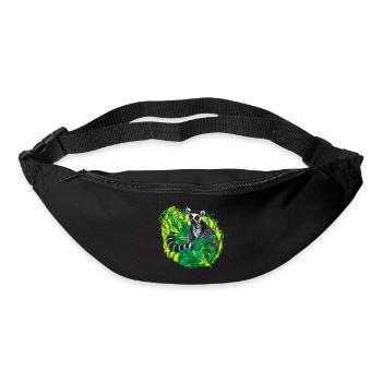 Ring-tailed lemur in the jungle, tropical motifs - Bum bag - black - Front