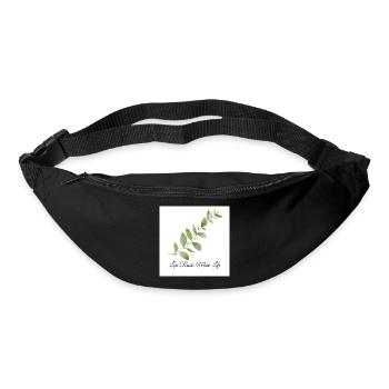Moins de précipitation, plus de vie | Vintage botanique minimaliste - Sac banane - noir - Devant