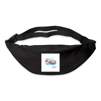 Azzo Küstenhafen Aquarell - Gürteltasche - Schwarz - Vorne