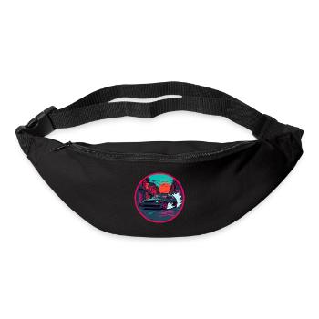 Retro 80er JDM Hatchback Street Race Synthwave-Kunst - Gürteltasche - Schwarz - Vorne