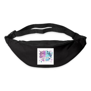 Soyez bienveillant avec votre esprit – Cœur de papillon - Sac banane - noir - Devant