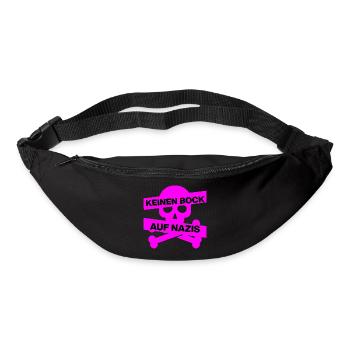 KEINEN BOCK AUF NAZIS, NO NZS, NO AFD, PINK SKULL - Gürteltasche - Schwarz - Vorne