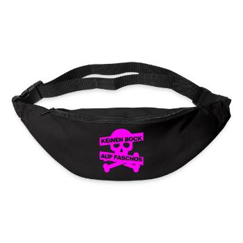 KEINEN BOCK AUF FASCHO, NO NZS, NO AFD, PINK SKULL - Gürteltasche - Schwarz - Vorne