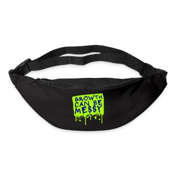 Growth Can Be Messy Personal Growth Quote Logo - Bum bag - black - Front
