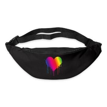 Rainbow Drip Heart - Bum bag - black - Front