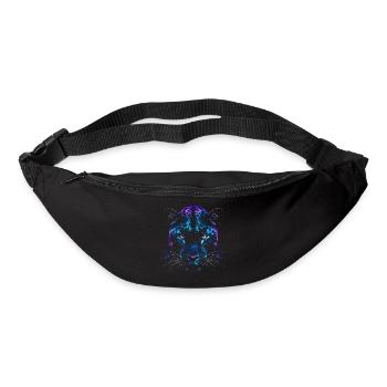 Blauer Lila-Wolkenleopard – Panther - Gürteltasche - Schwarz - Vorne