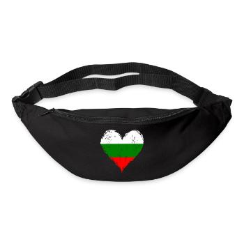 Bulgarien Herzflagge Grunge - Gürteltasche - Schwarz - Vorne
