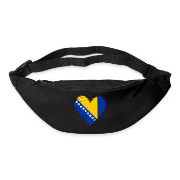 Bosnien Herzflagge Grunge - Gürteltasche - Schwarz - Vorne