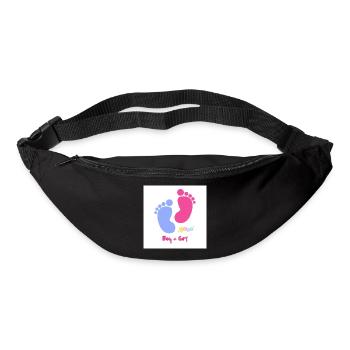 Fußabdruck Duo Baby Boy Girl - Gürteltasche - Schwarz - Vorne