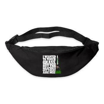 Touching Grass Gamer Shirt | Lustiges Nerd Gaming - Gürteltasche - Schwarz - Vorne