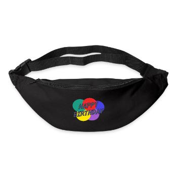 JOYEUX ANNIVERSAIRE. HAPPY BIRTHDAY. ANNIVERSAIRE. - Sac banane - noir - Devant
